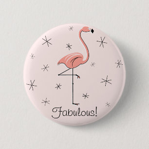 Flamingo Rosa 'Text' knapp