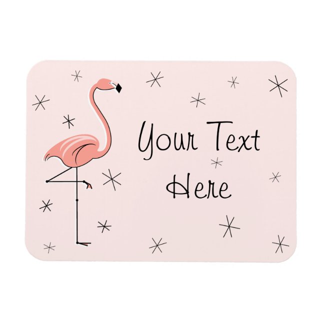 Flamingo Rosa Text Magnet Flexibel (Horisontell)