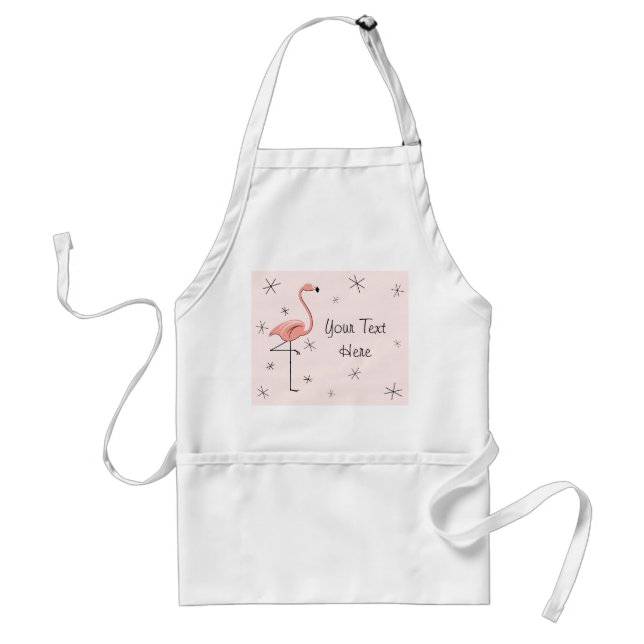Flamingo Rosa Text-plattan Förkläde (Framsidan)