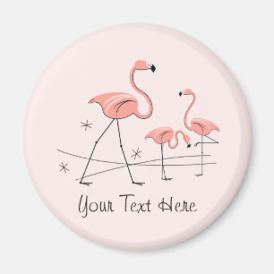 Flamingo Rosa Text Trio 2-magnet Magnet