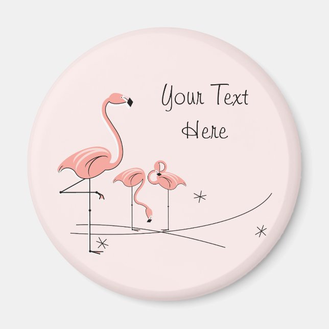 Flamingo Rosa Text Trio 4-magnet Magnet (Framsidan)