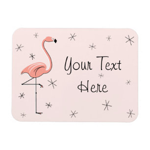 Flamingo Rosa Textmagnet är flexibelt Magnet