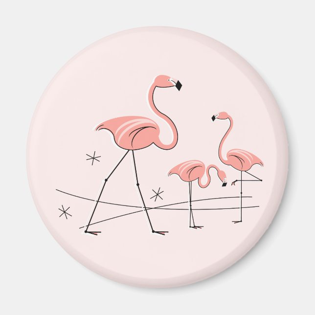 Flamingo Rosa Trio 2-magnet Magnet (Framsidan)