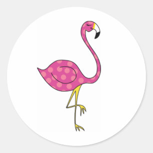 flamingo runt klistermärke