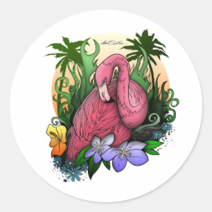 Flamingo Runt Klistermärke
