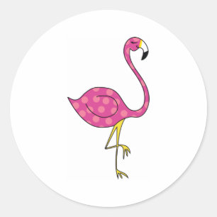 flamingo runt klistermärke