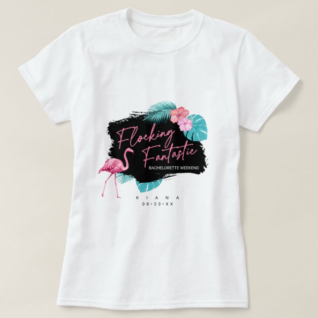 Flamingo Sänglingsweekend Flocking Fantastisk V2 I T Shirt (Design framsida)