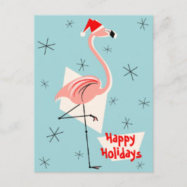Flamingo Santa Blue Glad helg porträtt