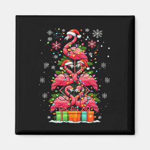 Flamingo Santa Hat Julafton Ljus Julgran Anim Magnet