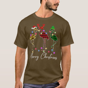 Flamingo Santa Hat Reindeer Buffalo Play Flamingo T Shirt