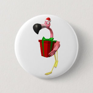 Flamingo Santa Knapp