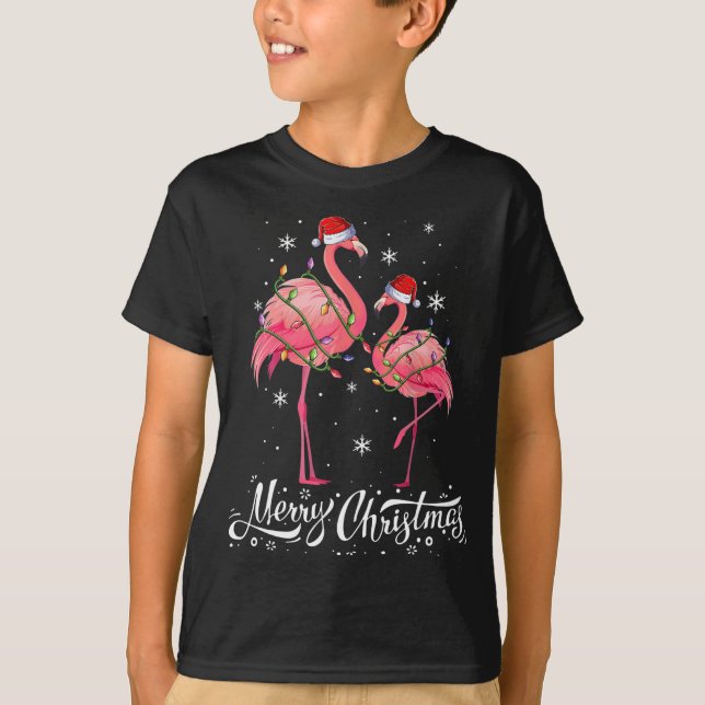 Flamingo Santa Light Sweater Flamingo Ch T Shirt (Framsida)