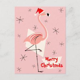 Flamingo Santa Rosa God jul porträtt Helg Vykort