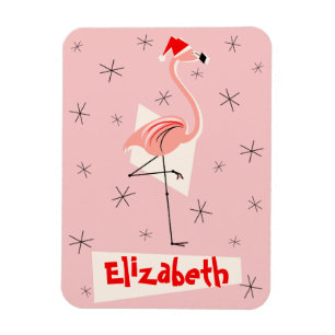 Flamingo Santa Rosa Namn magnet Flexibelt porträtt