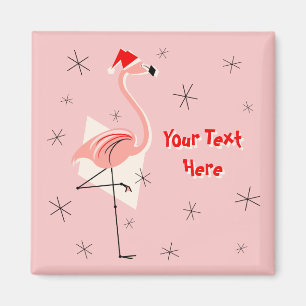 Flamingo Santa Rosa Text Magnet Squon