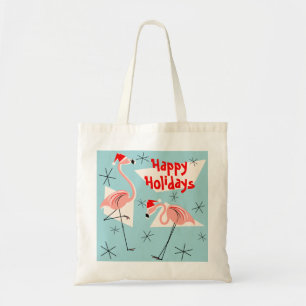 Flamingo Santas Blue Glad helg tobag Tygkasse