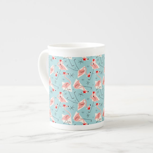 Flamingo Santas Blue Multi bone china Benporslin Mugg (Framsida vänster)