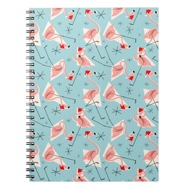 Flamingo Santas Blue Multi notebook Anteckningsbok (Framsidan)