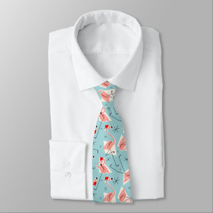 Flamingo Santas Blue Multi tie Slips
