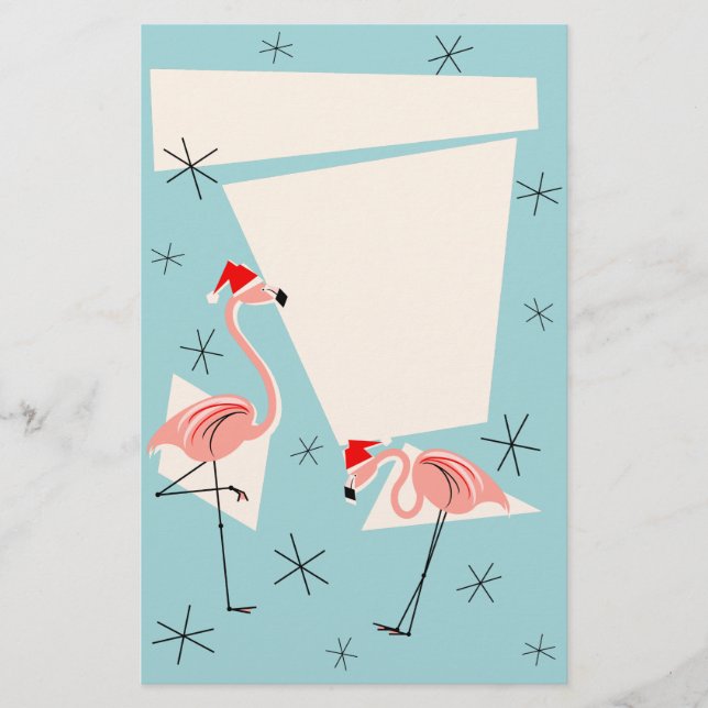 Flamingo Santas Blue-papper Brevpapper (Framsida)