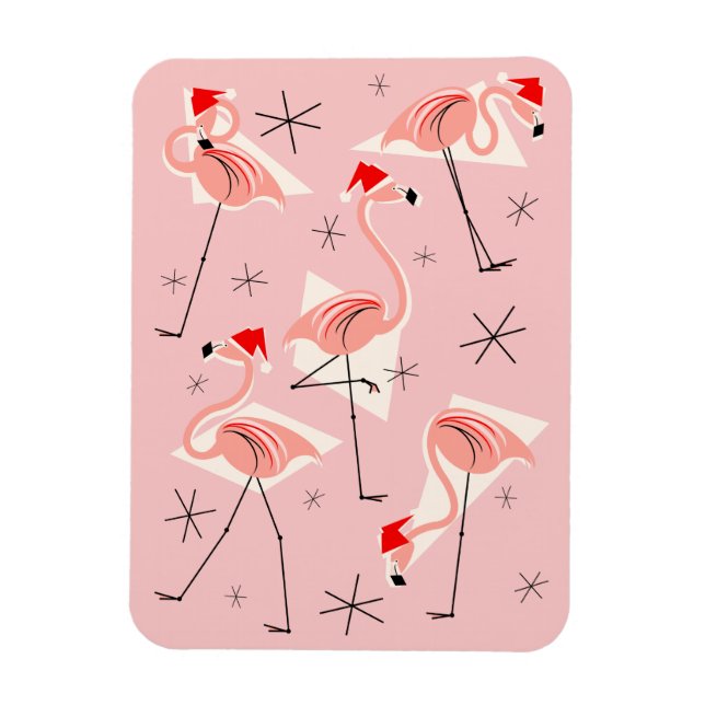 Flamingo Santas Rosa magnet Flexibel porträtt (Vertikal)