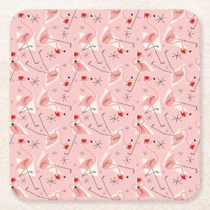Flamingo Santas Rosa Multi underlägg square Papper Kvadrat