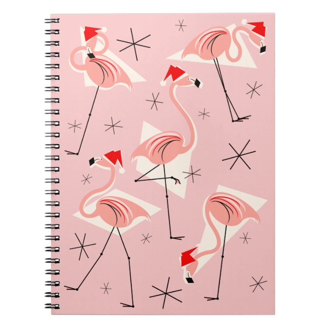 Flamingo Santas Rosa notebook Anteckningsbok (Framsidan)