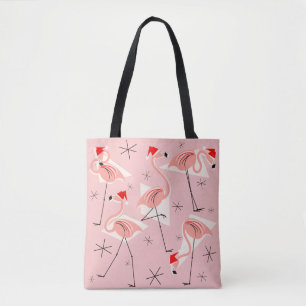 Flamingo Santas Rosa över hela väskan Tygkasse