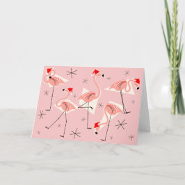 Flamingo Santas Rosa vågrät Card Helgkort