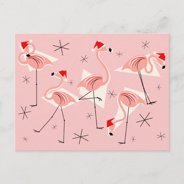 Flamingo Santas Rosa vycard Helg Vykort (Framsida)