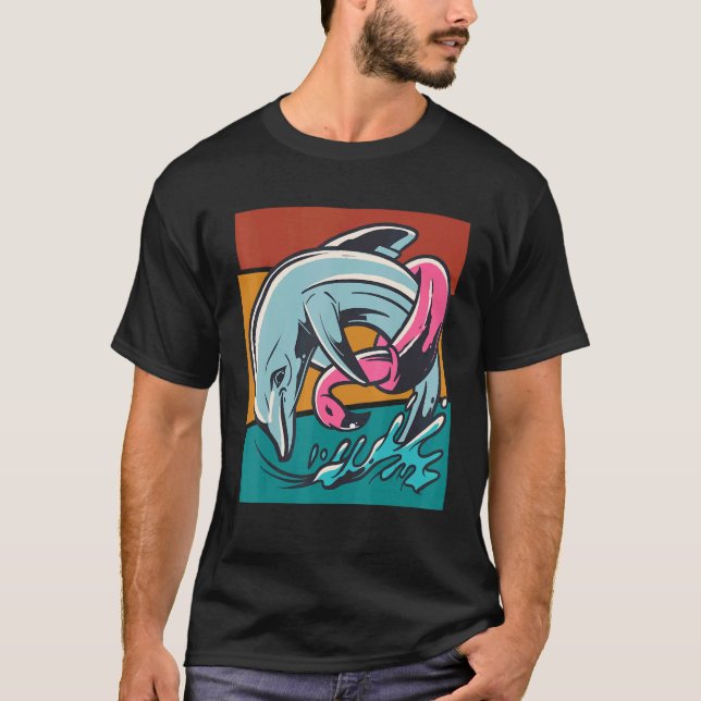 Flamingo Sea Animal Dolphin T Shirt (Framsida)
