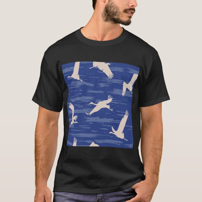 Flamingo Seamless Mönster T Shirt (Framsida)