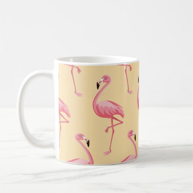 Flamingo seamless pattern background. Pink flaming Kaffemugg (Vänster)