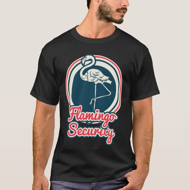 Flamingo Security Uniform Combat Retro  T Shirt (Framsida)