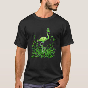 Flamingo Shamrock Funny St patrick's day Irish Clo T Shirt