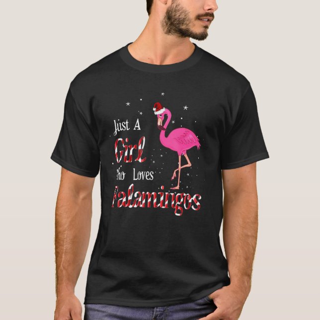 Flamingo Shirt är bara en flicka som Kärlek Flamin T Shirt (Framsida)