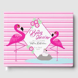 Flamingo shock rosa grafik babyduschgäst bok