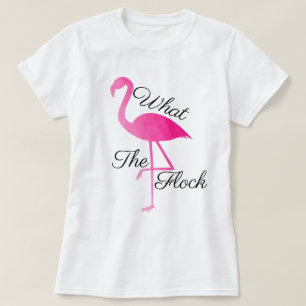 Flamingo shock rosa ombre geometric What the flock T Shirt