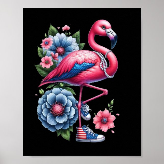 Flamingo Shoes Comma La Kamala Harris 2024 Poster (Framsidan)