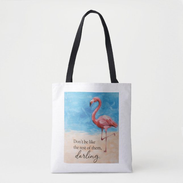 Flamingo shoppingbag tygkasse (Framsida)