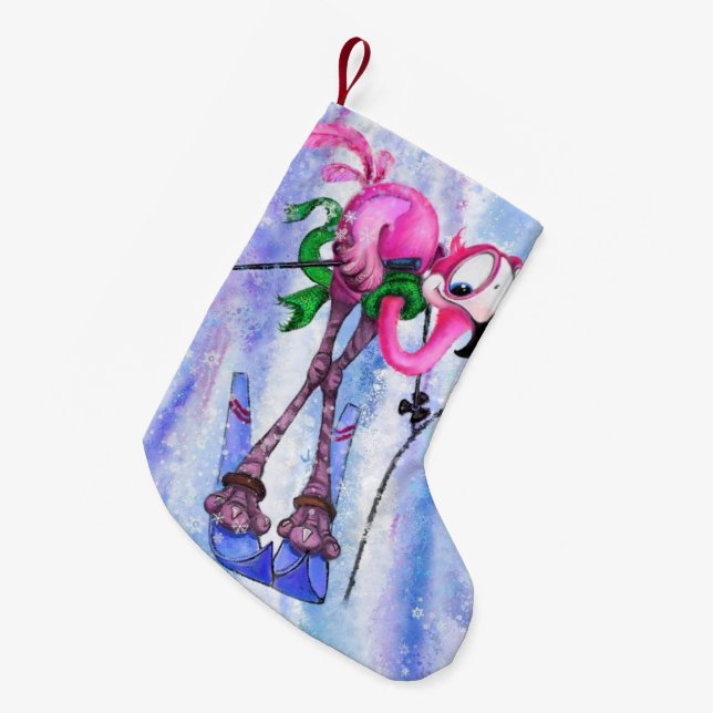 Flamingo skidåkare julstrumpa (Framsidan (Hängande))