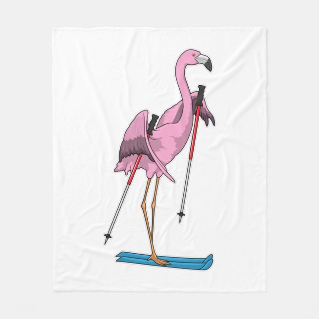 Flamingo Skier Ski Fleecefilt (Framsidan)