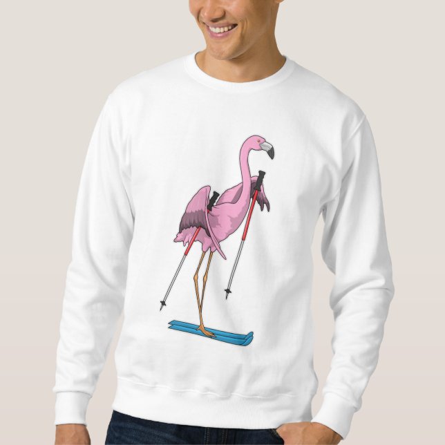 Flamingo Skier Ski Lång Ärmad Tröja (Framsida)