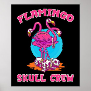 Flamingo Skullbesättning Halloween Flamingo Äls Poster