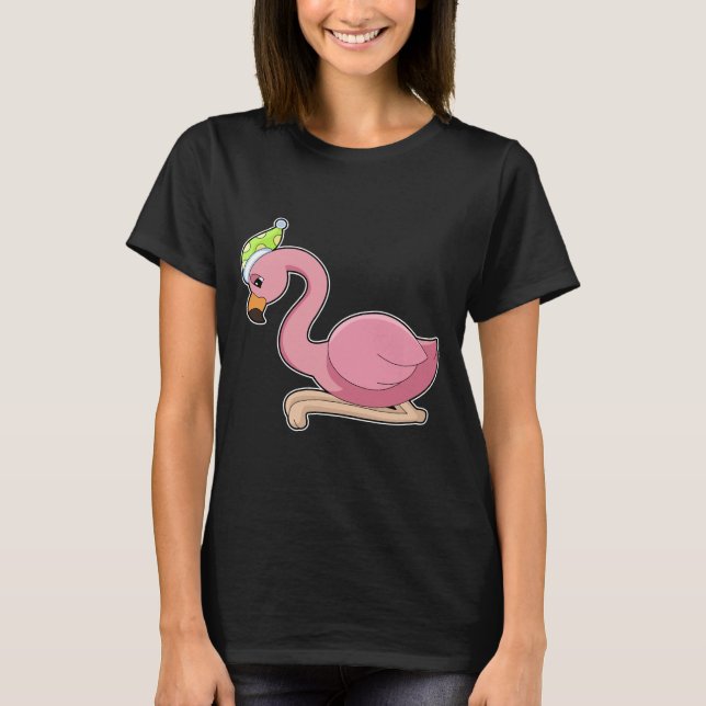 Flamingo Sleeping Nightcap T Shirt (Framsida)