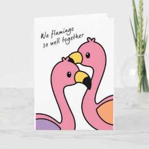 Flamingo So well-årsdag/Kärlek-kort Kort