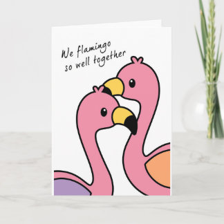 Flamingo So well-årsdag/Kärlek-kort Kort