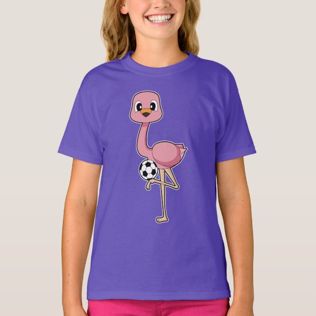 Flamingo Soccer-spelare T Shirt (Framsida)
