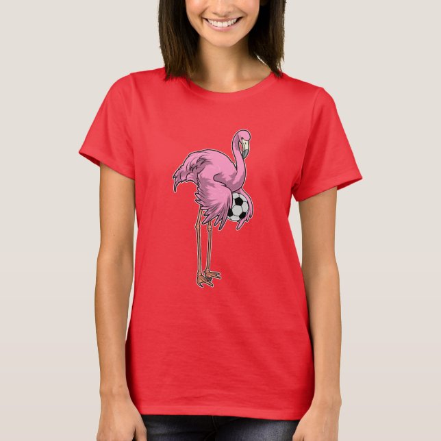 Flamingo Soccer-spelare T Shirt (Framsida)