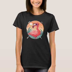 Flamingo solglasögon Rosa Fågel Tropisk Fågel T Shirt
